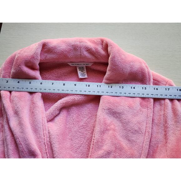 ROBE-VICTORIA'S SECRET SIGNATURE-Pink-Soft-Fluffy-Removable Waist Tie-Size SM - Picture 8 of 10